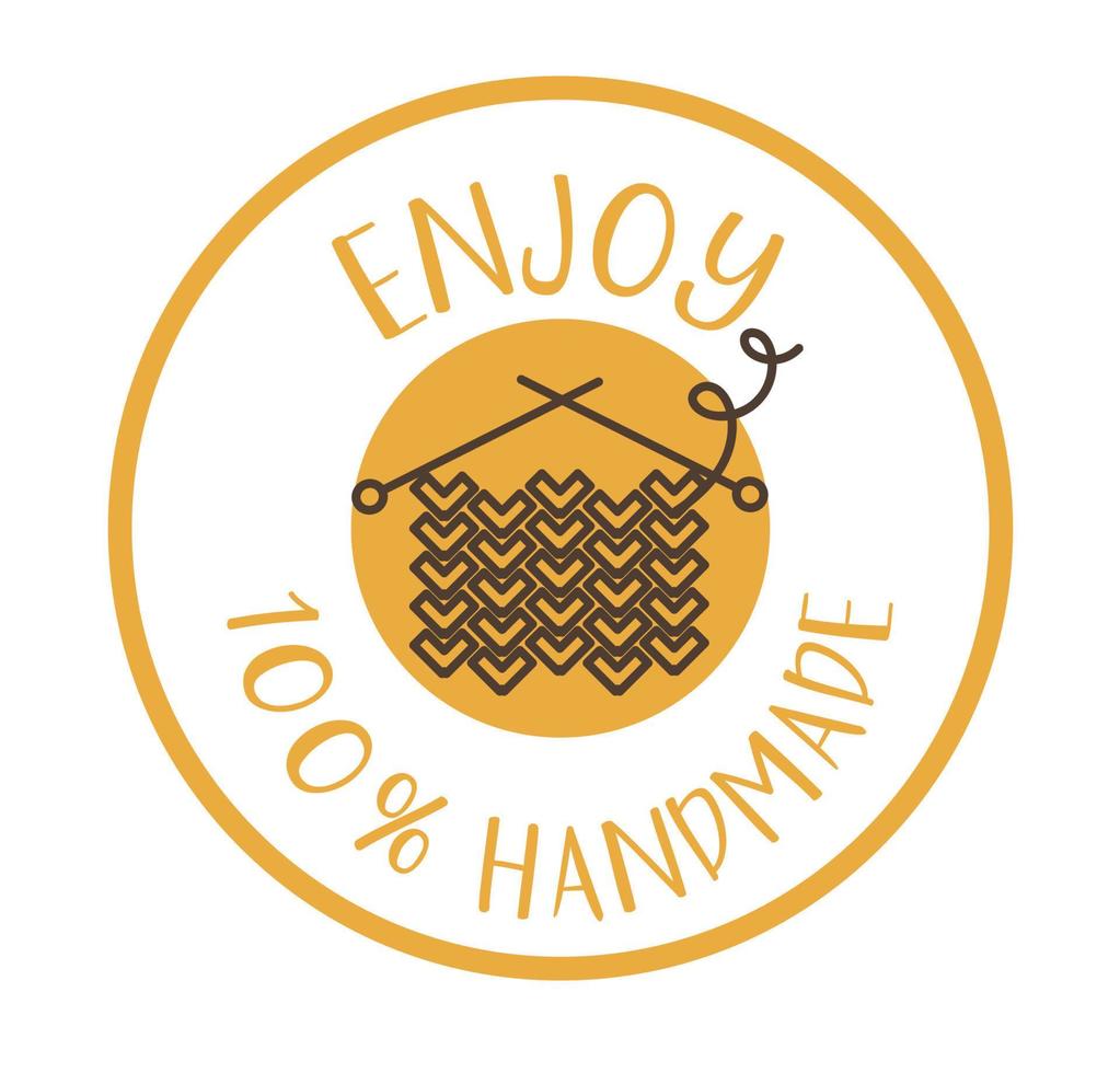 Enjoy handmade knitwear, label or emblem vector
