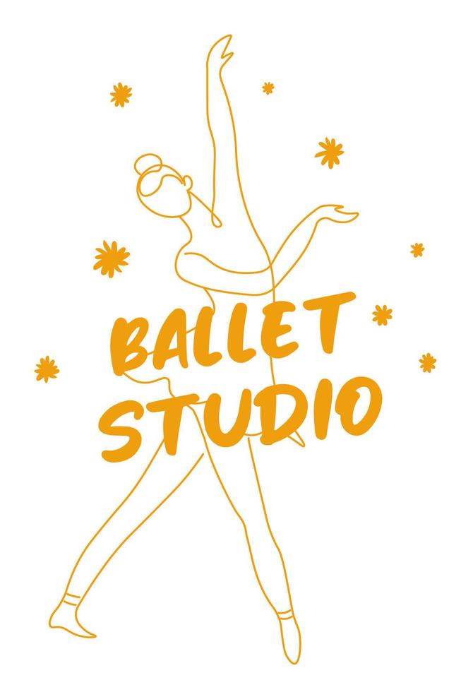 Ballet studio, ball dance center minimalist logo vector