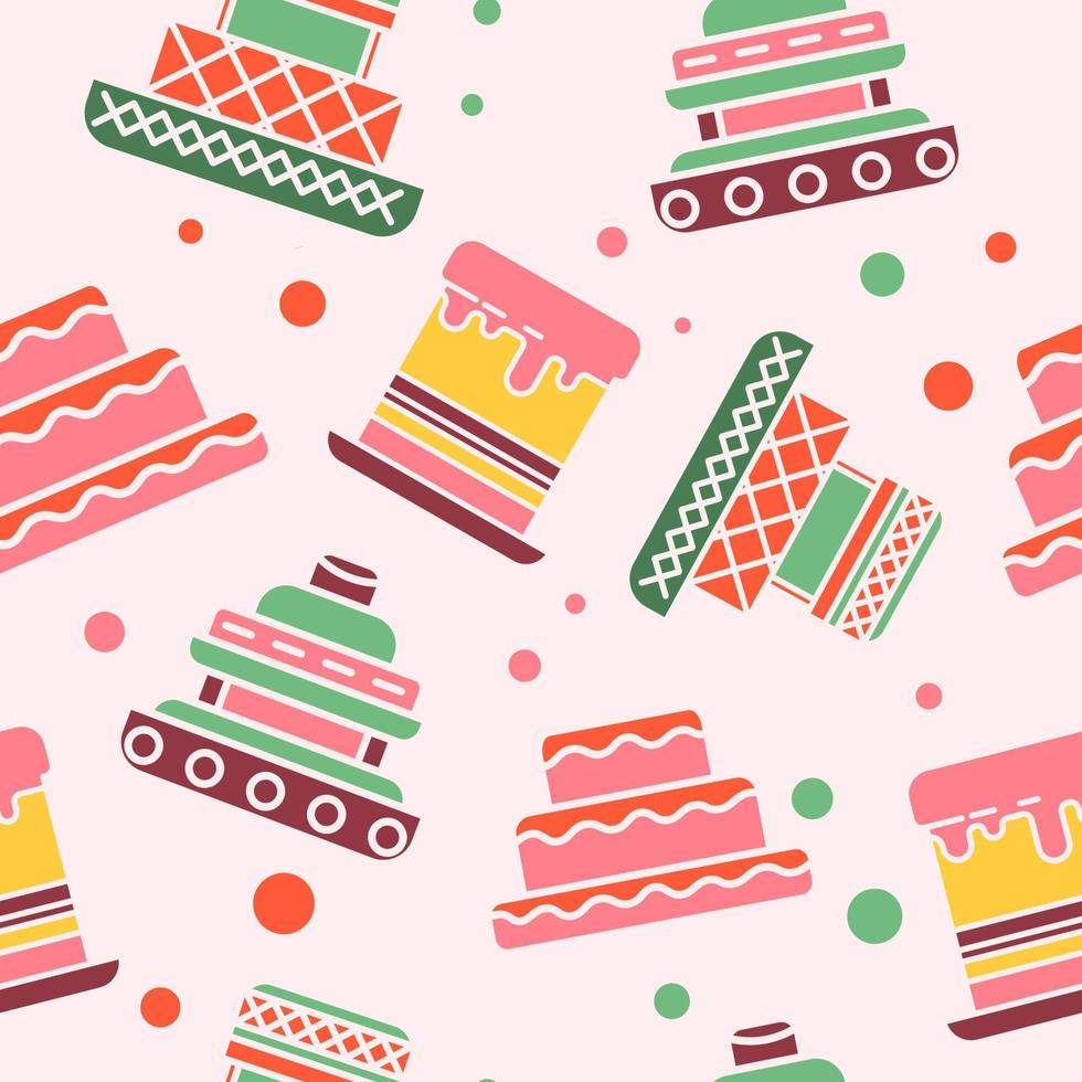 Cakes and pastry confectionery seamless pattern vector