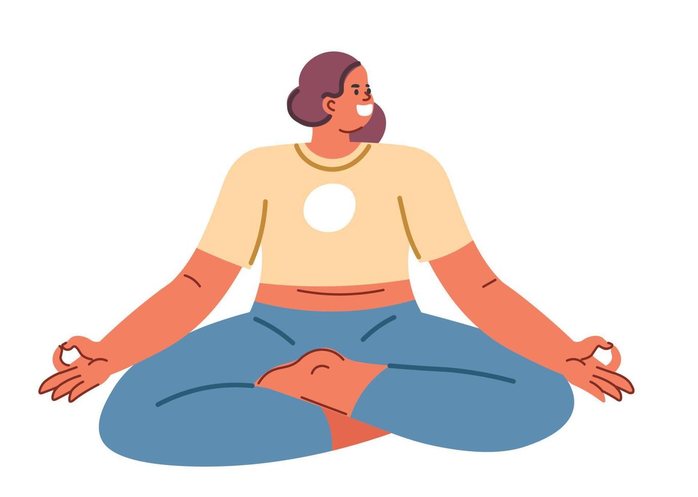 Padmasana or lotus pose, asanas and exercises vector