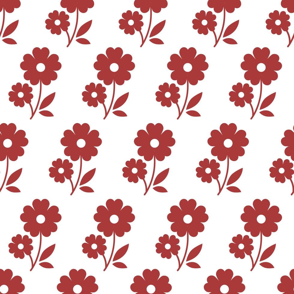 Blooming flowers print, flora in blossom pattern vector