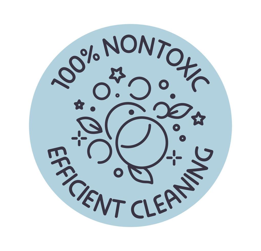 Nontoxic efficient cleaning, detergent sticker vector
