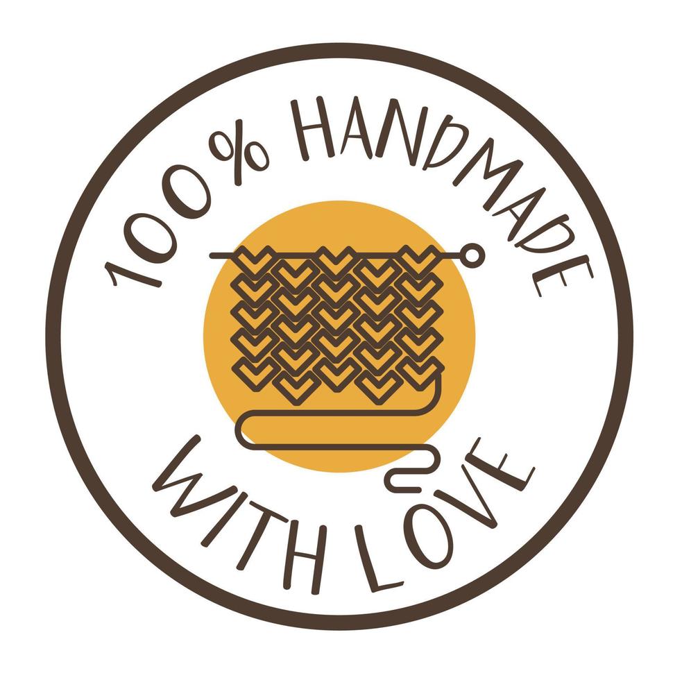 Handmade with love, knitwear and knitted clothes vector