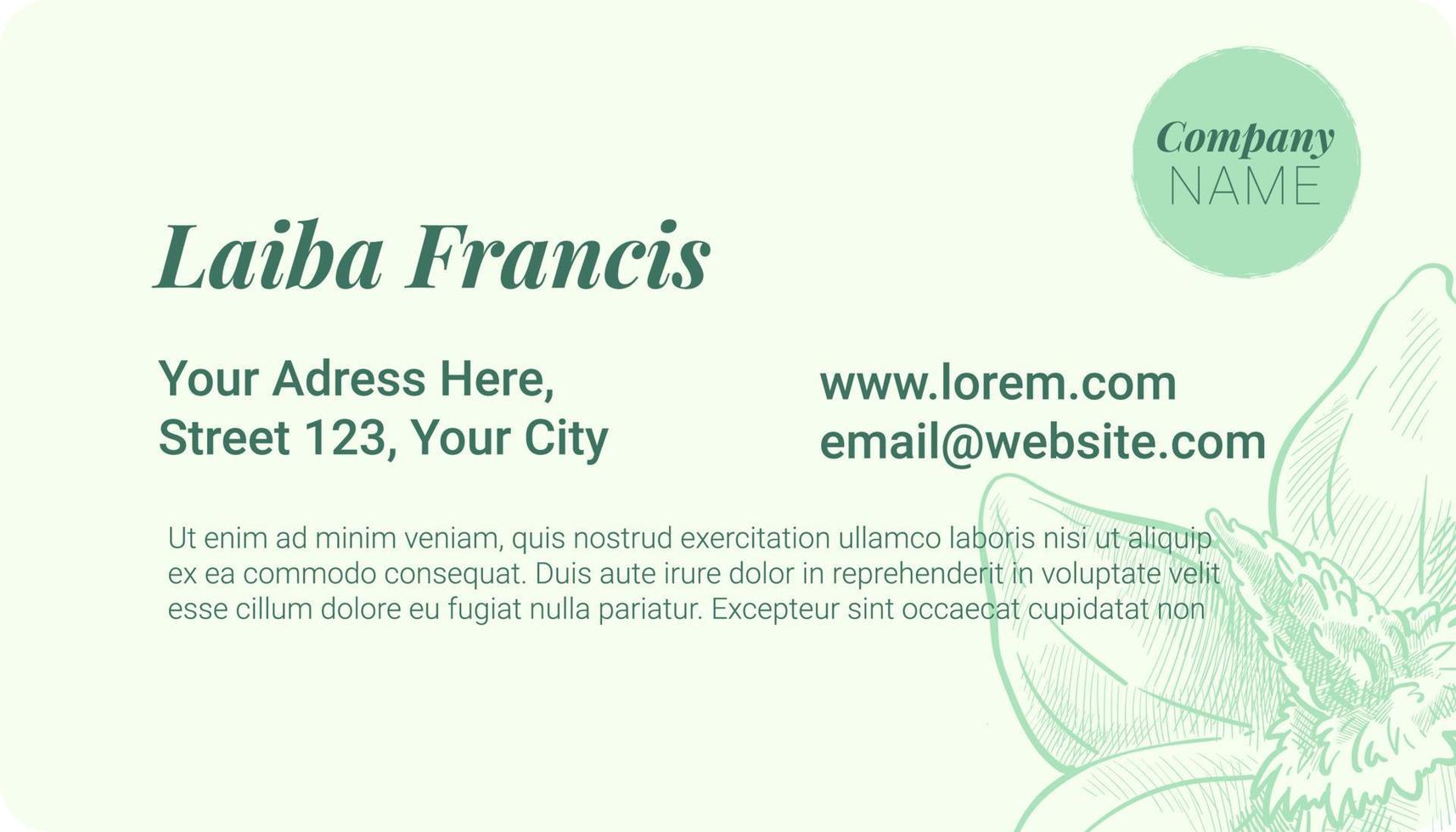 Company name on business card, elegant design vector