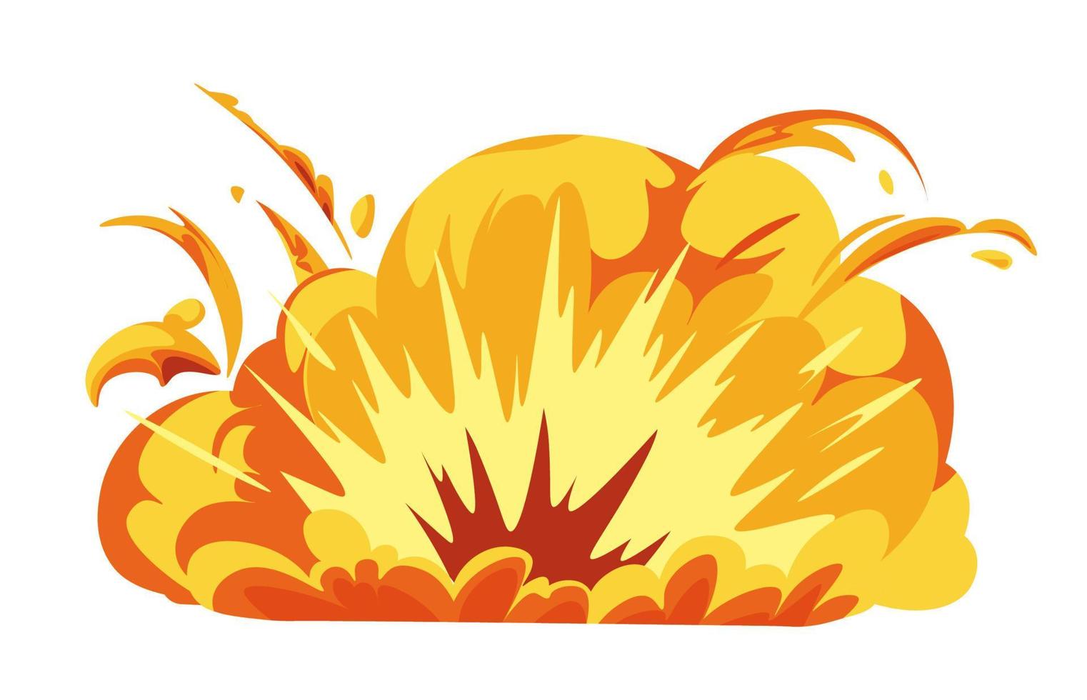 Explosions and burst of flames, fire and blaze vector