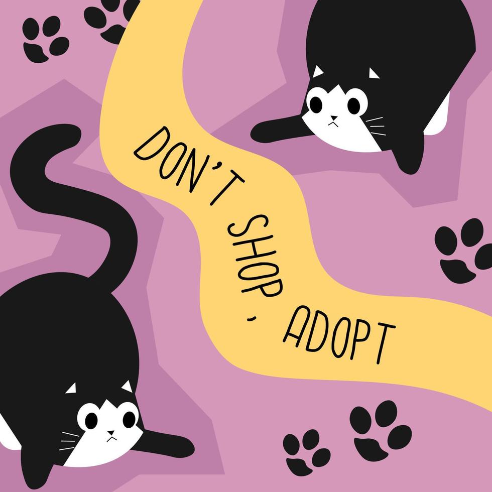 Dont shop, adopt cat from adoption pet centre vector