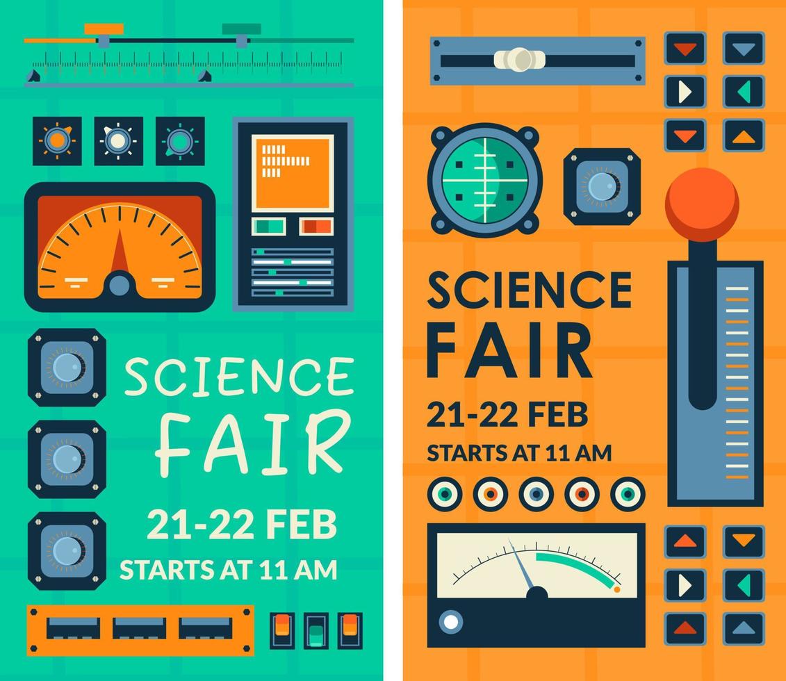 Science fair, invitation promotion for visitors vector