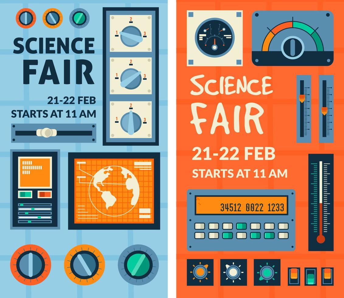 Science fair invitation poster with date vector