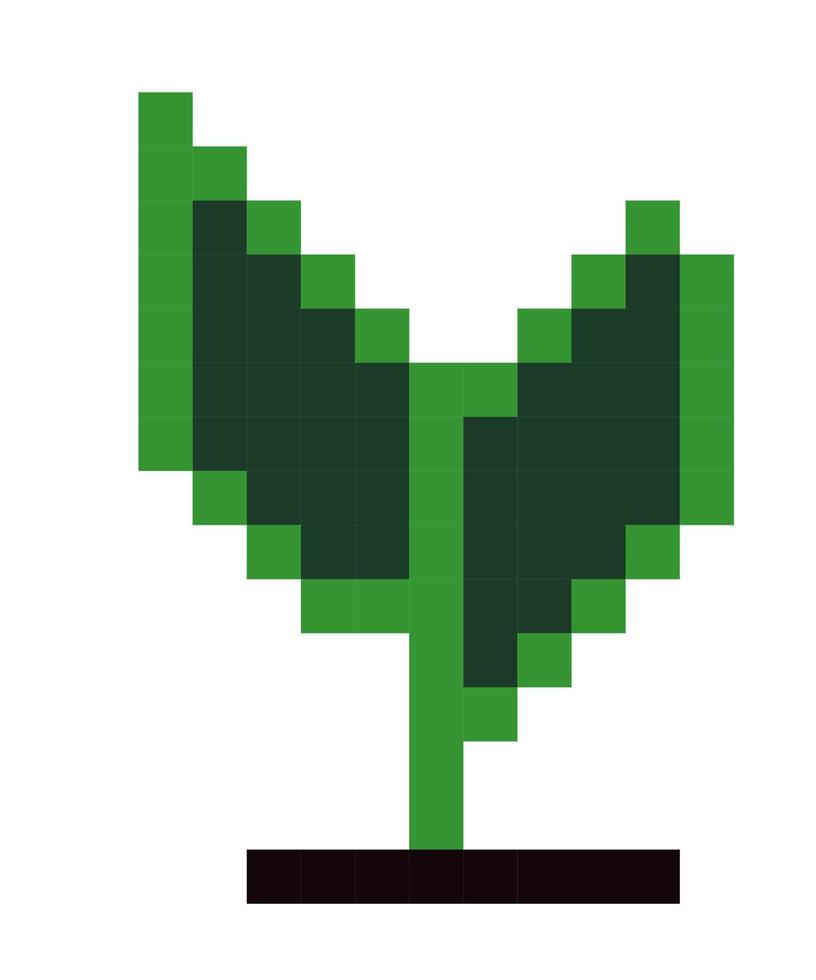 planta para juego diseño, pixelado flor vector