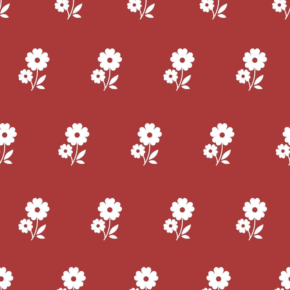 Print with blooming flower on stems, seamless vector