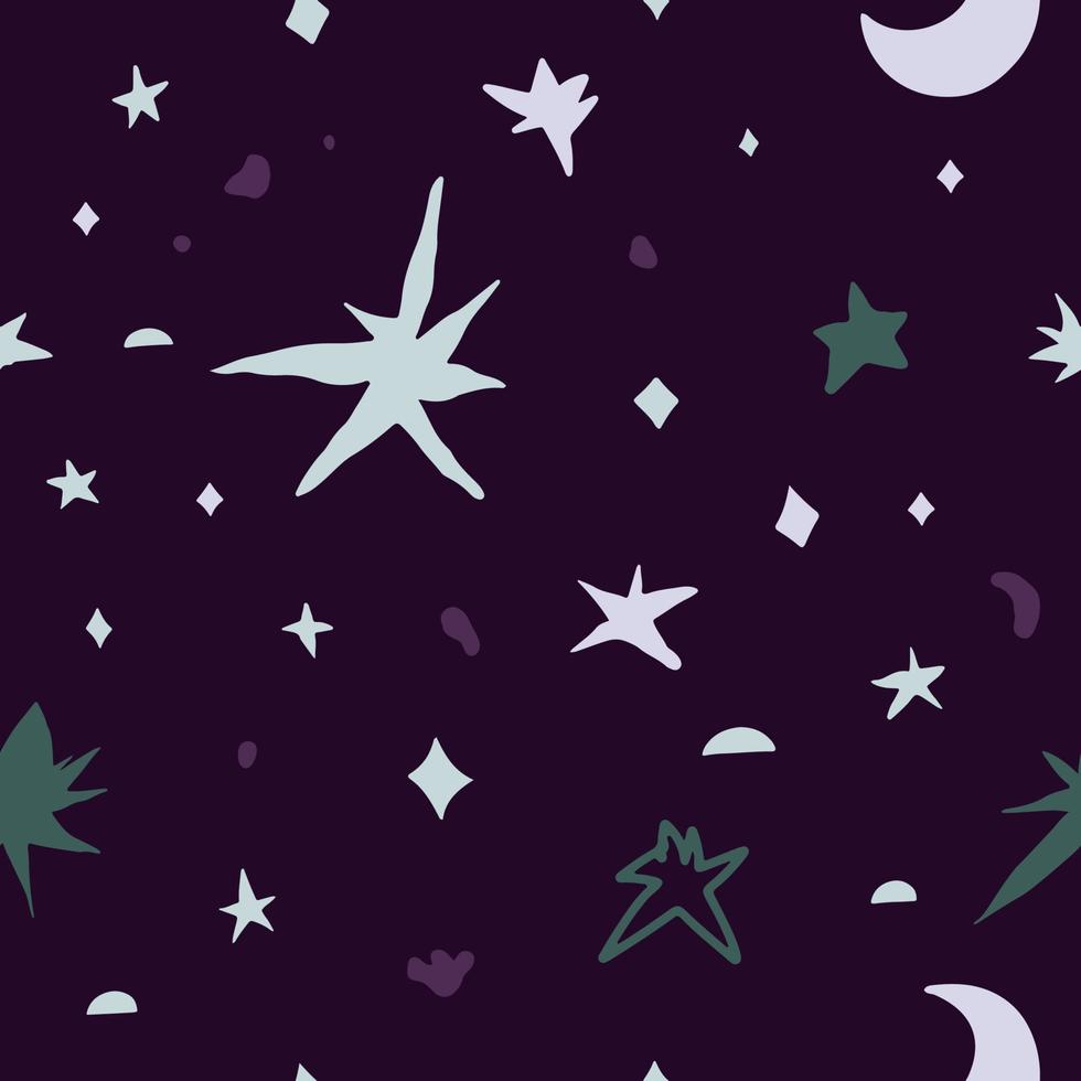 resumen diseño con estrellas y creciente lunas vector