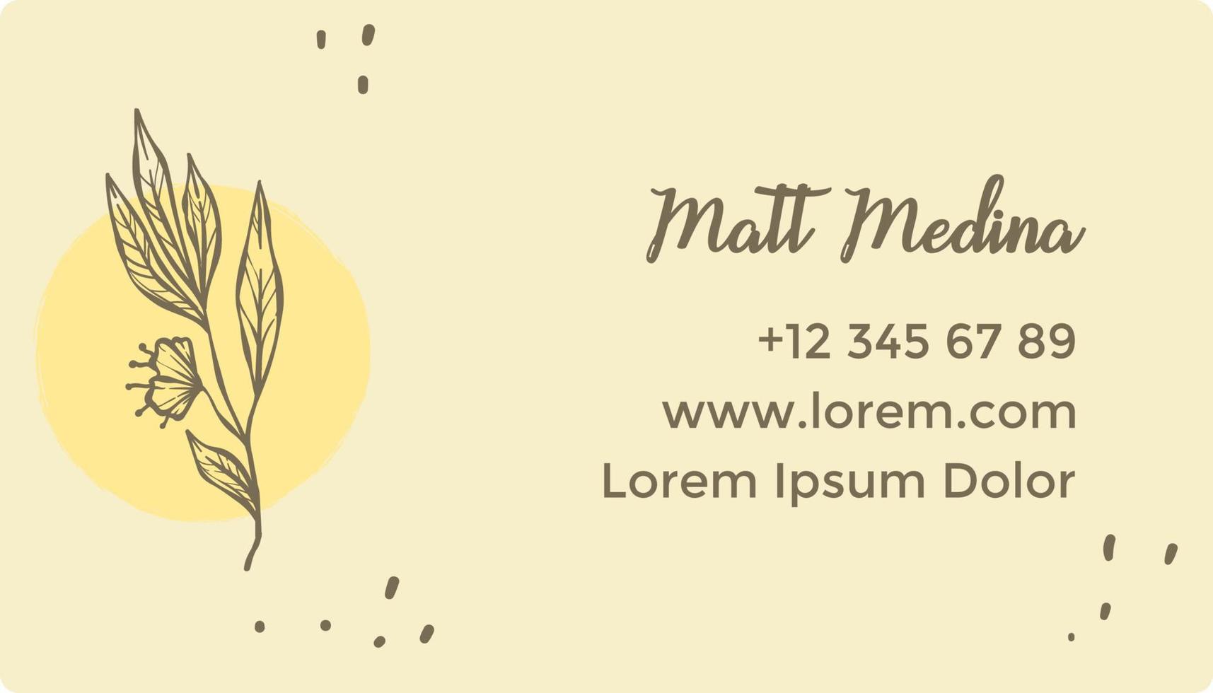 Business card with personal information and site vector