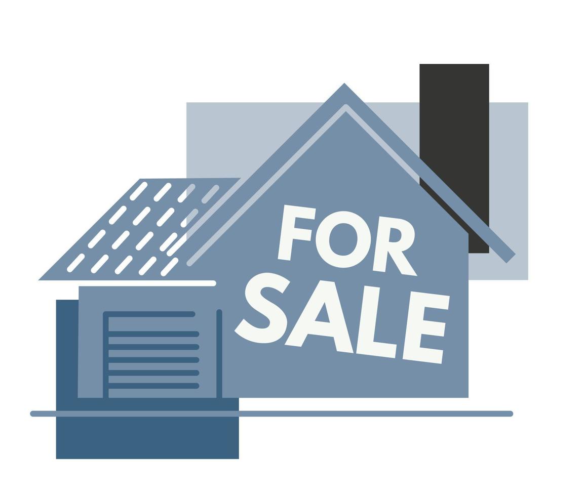 House for sale, real estate agency banner vector