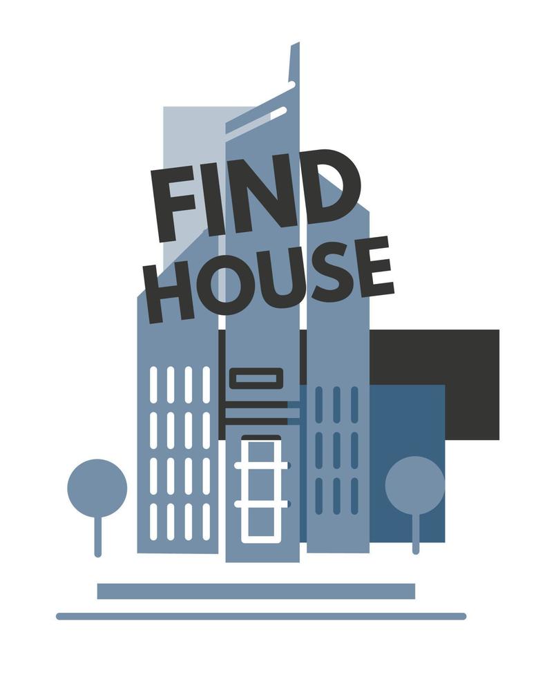 Find house, real estate agency, buy or rent vector
