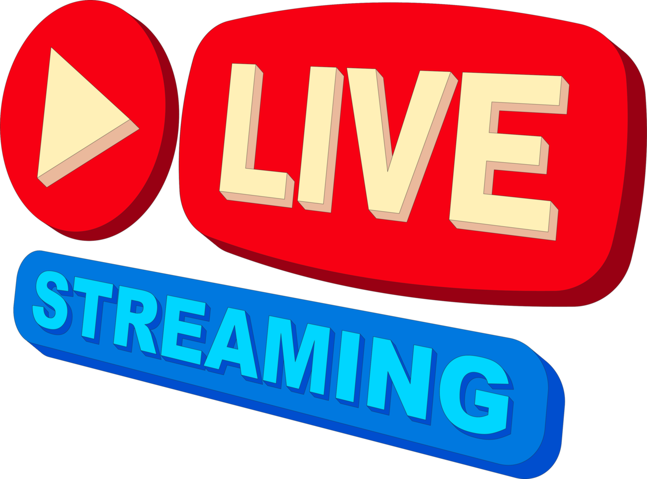 Live Streaming Badge in Isometric Logo png