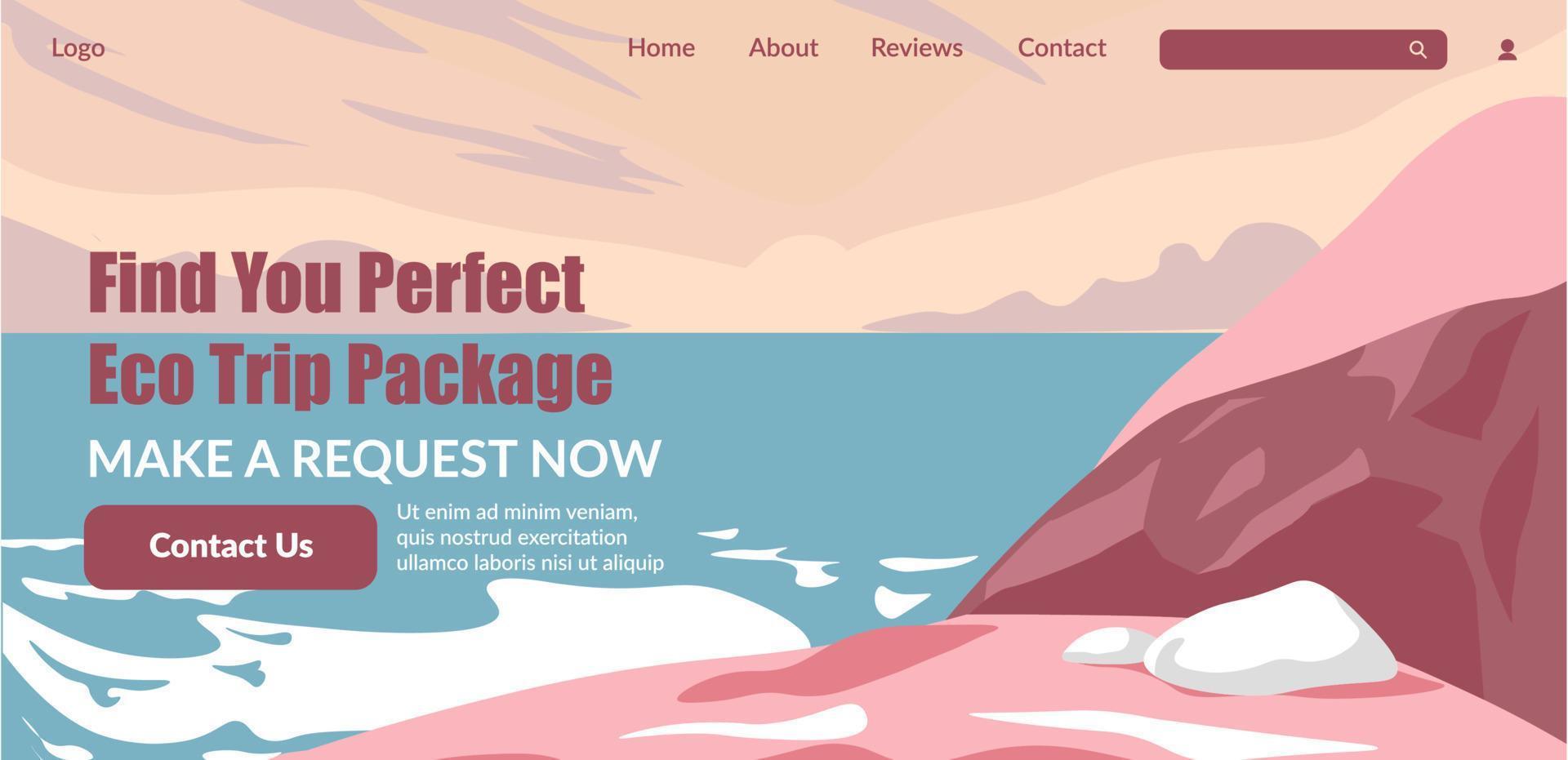 Find your perfect eco trip package, request now vector