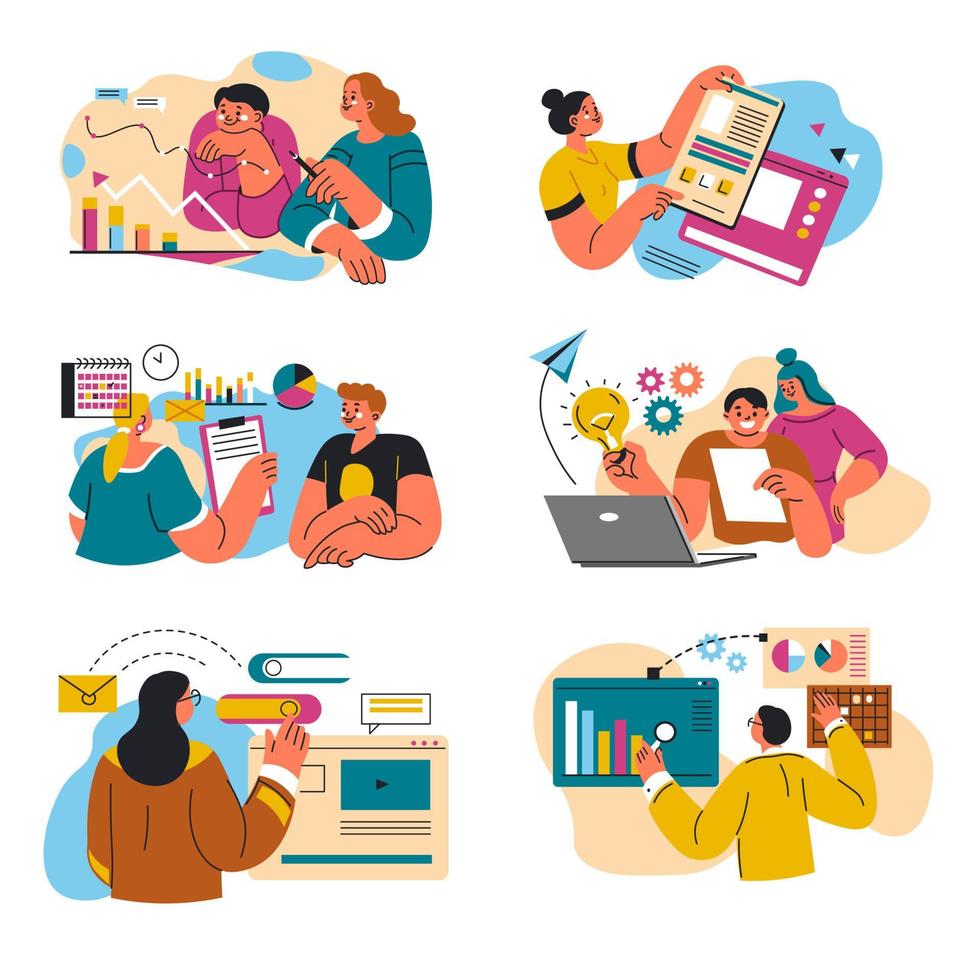 Business development and analytics, employees vector