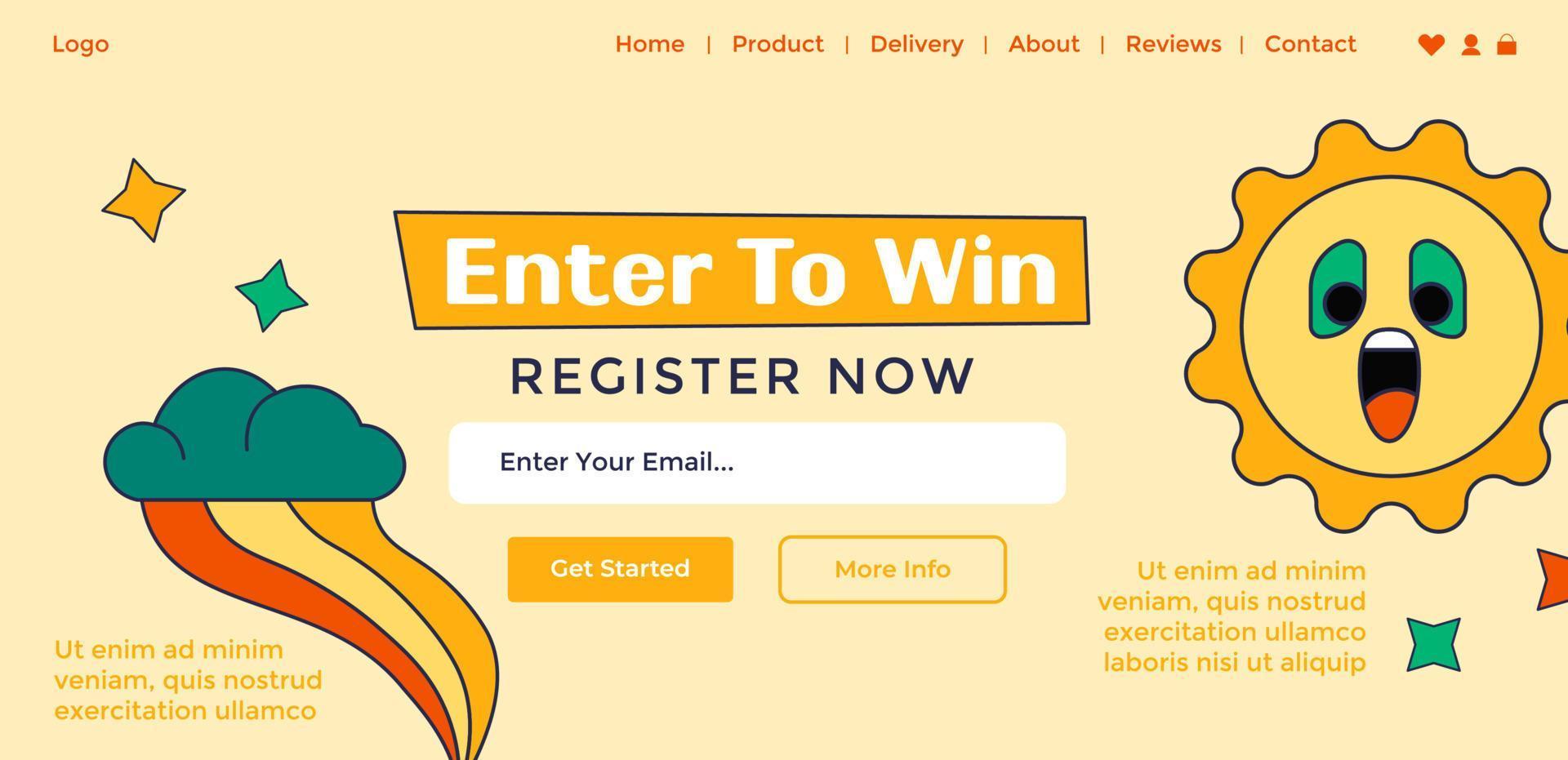 Enter to win, register now, giveaway from shop vector