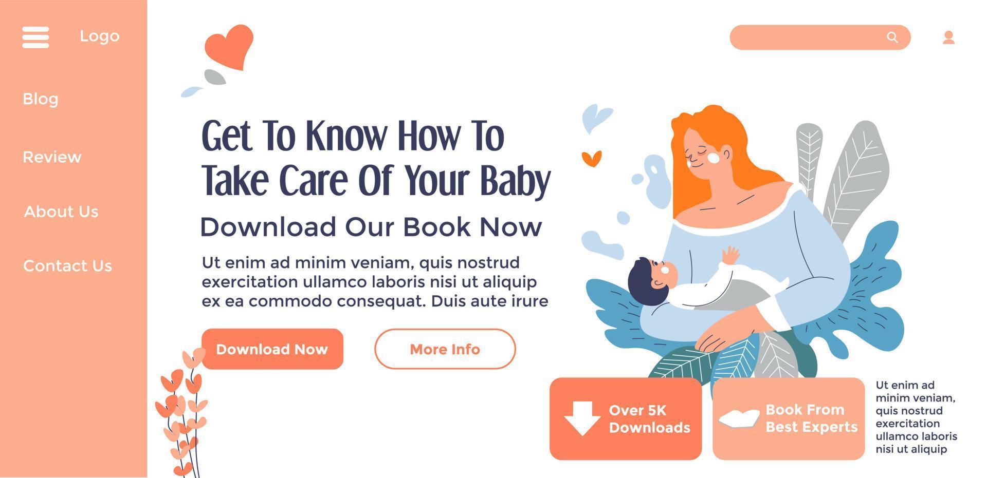 Get to know how to take care of your baby, guide vector