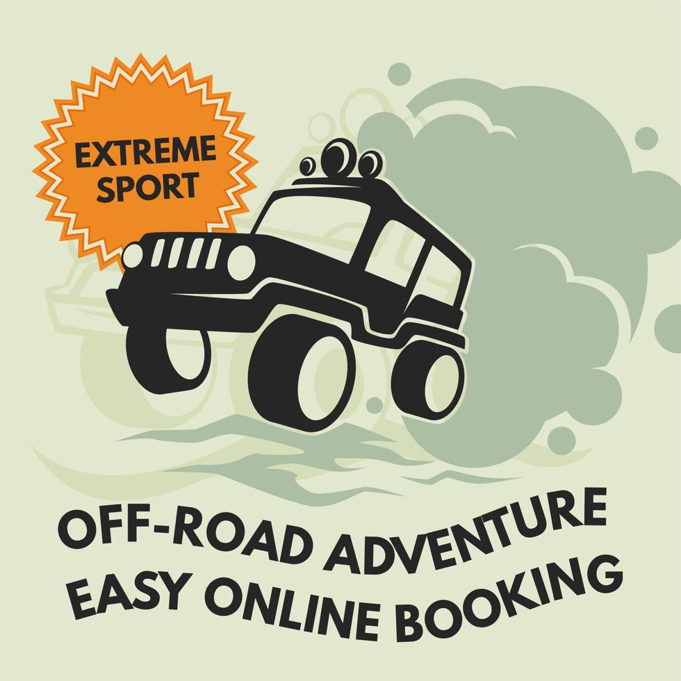 Off road adventure easy online booking vector