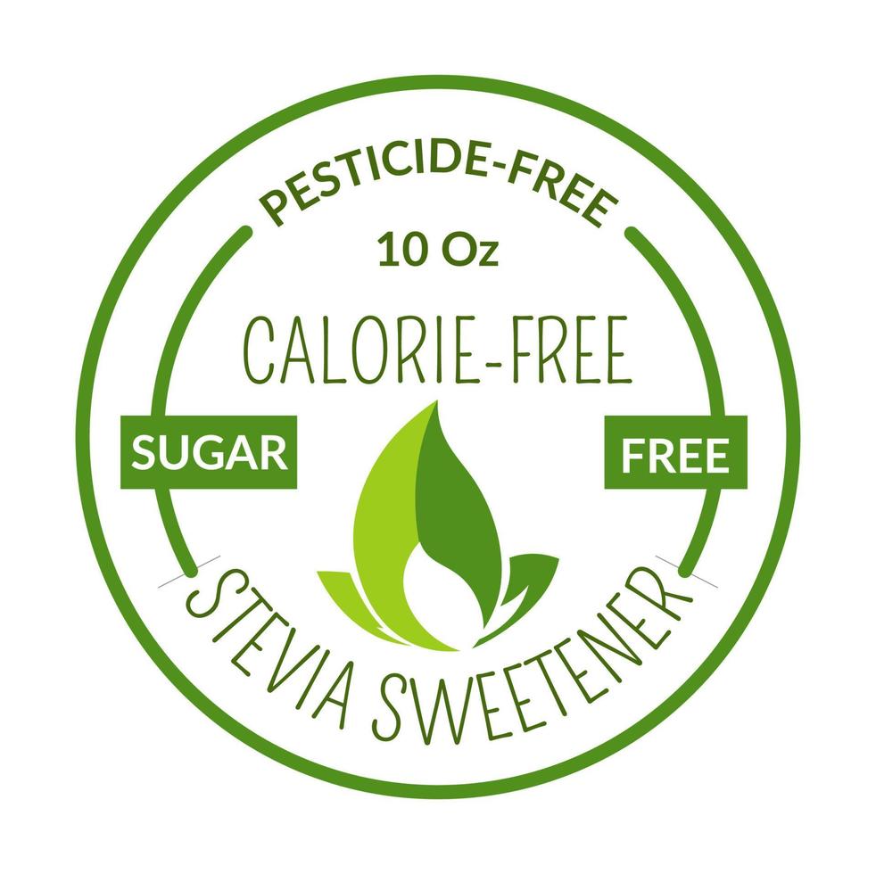 Calorie free stevia sweetener for balanced diet vector