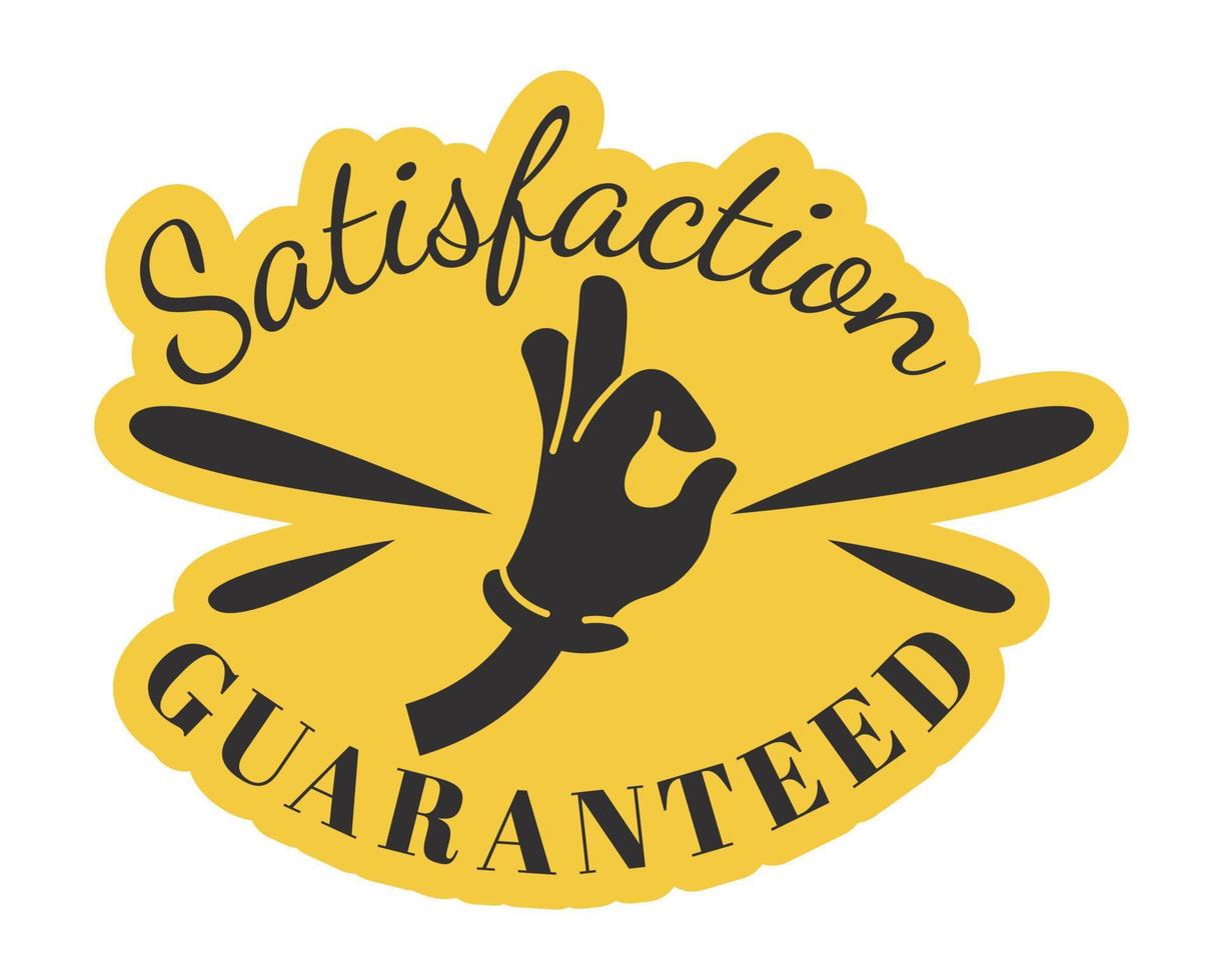 Satisfaction guaranteed, shop or store labels vector