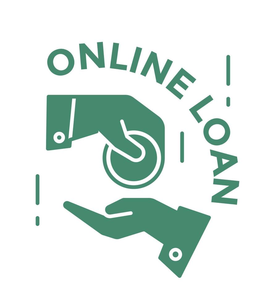 Online loan and trust, giving money services icon vector