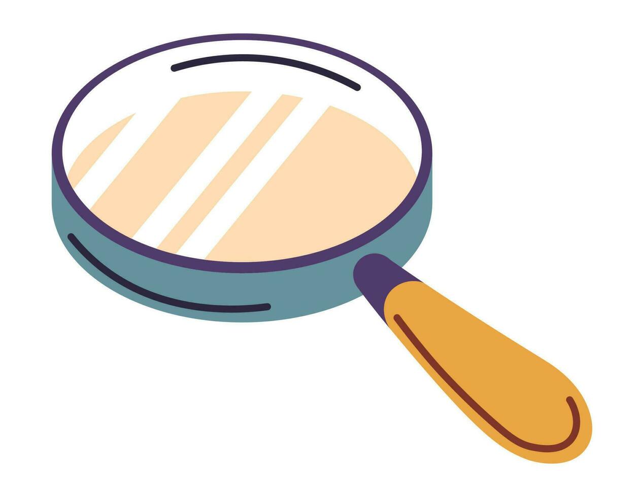 Magnifying glass with wooden handle, searching vector