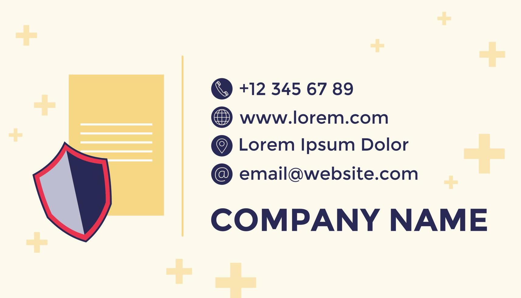 Insurance agency business card with information vector