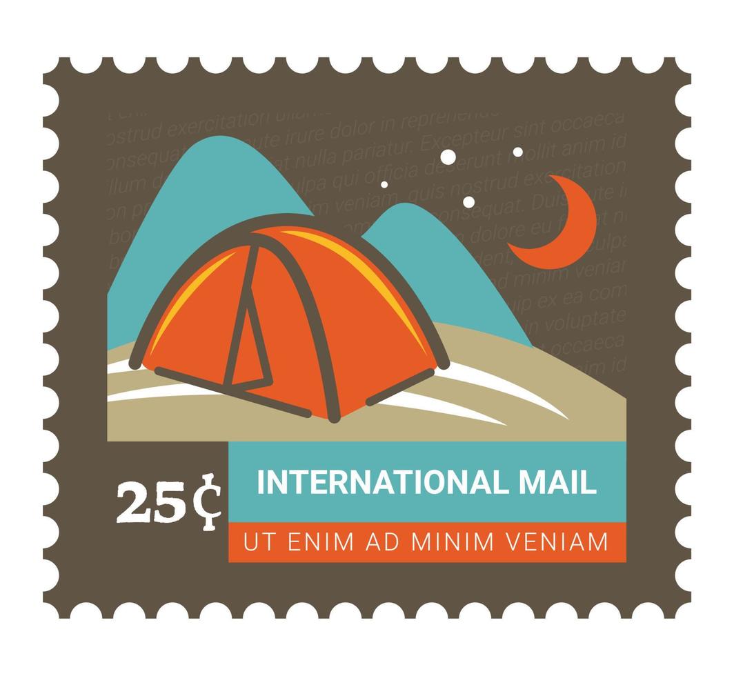 International mail, postal card or mark with price vector