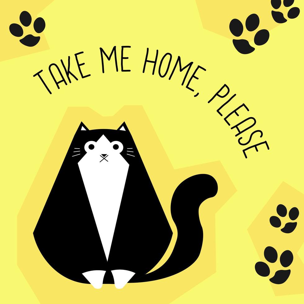 Take me home, please pet adoption service banner vector