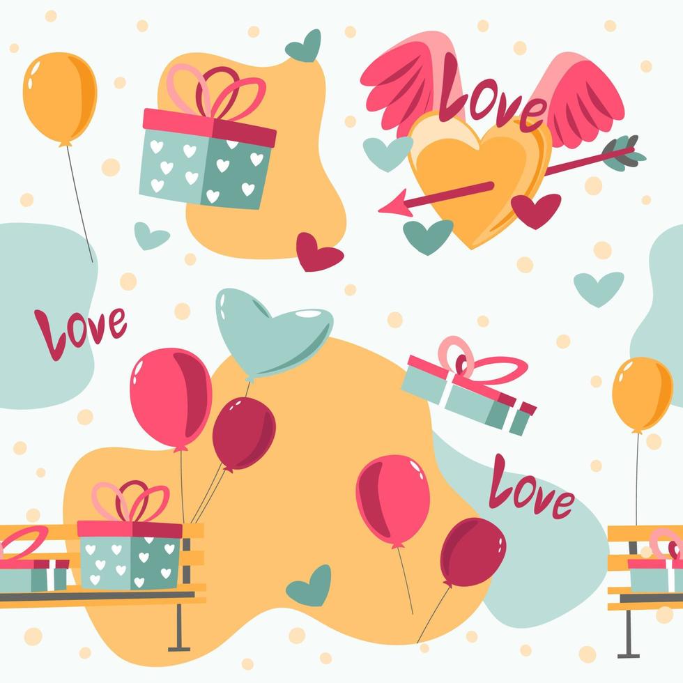 Saint Valentines day greeting seamless pattern vector