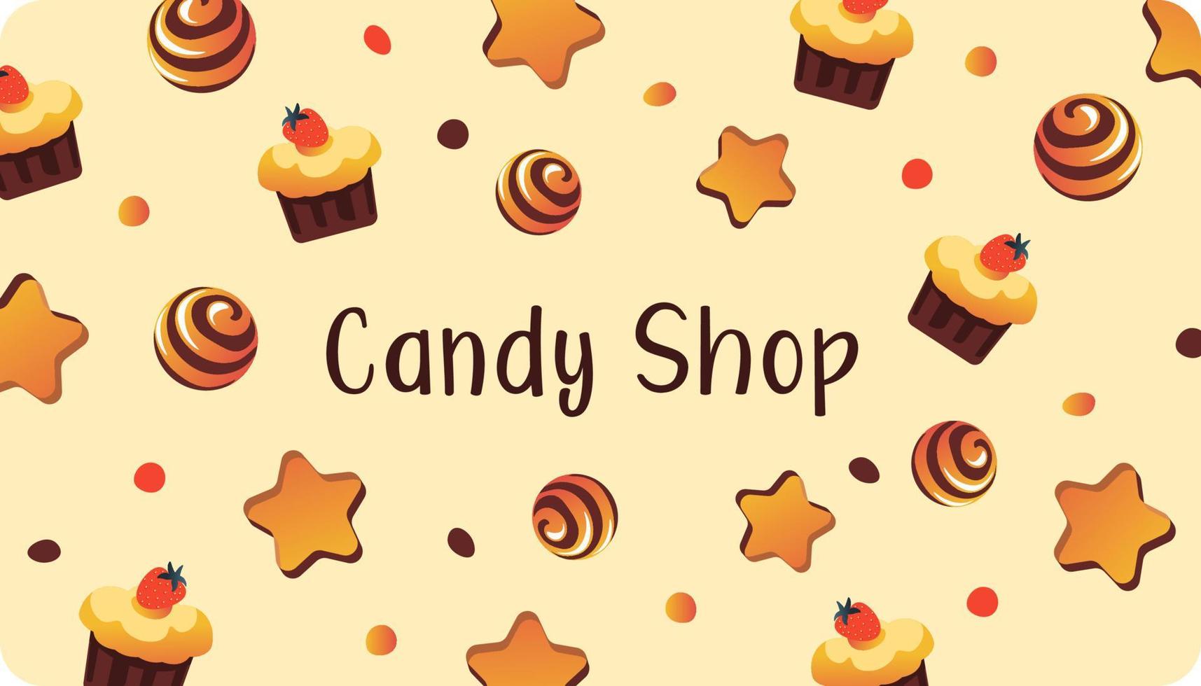 Candy shop, promo banner of sweets shop or store vector