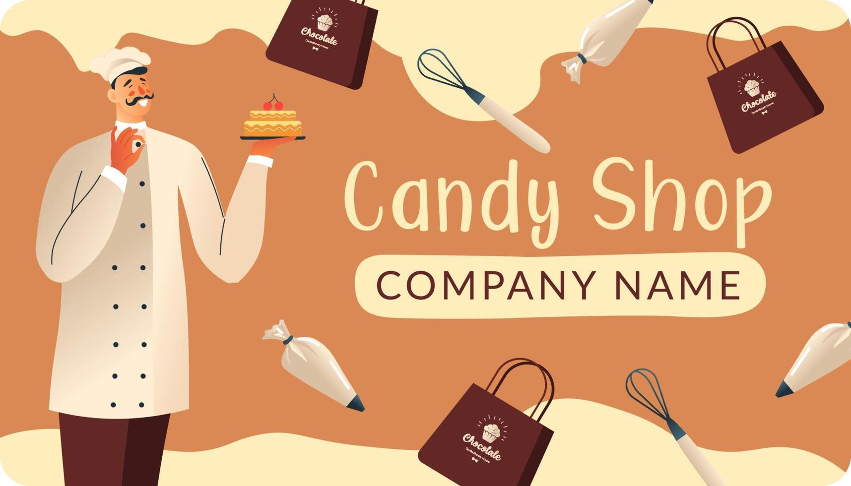 Candy shop, confectionery and desserts stores vector