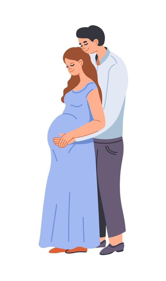 hombre y embarazada mujer, comenzando familia juntos vector