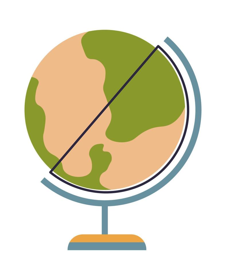School supplies, geography lessons, globe planet vector