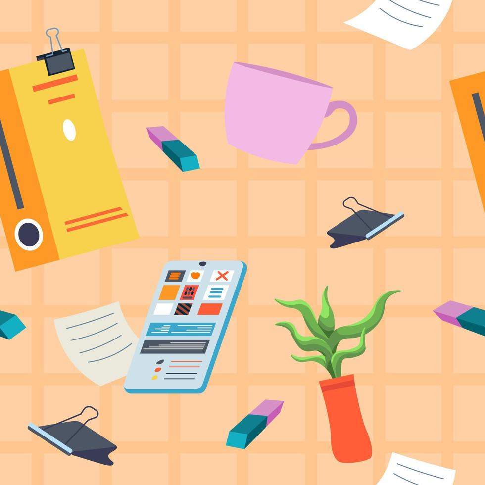 Office and school supplies, notebooks and eraser vector
