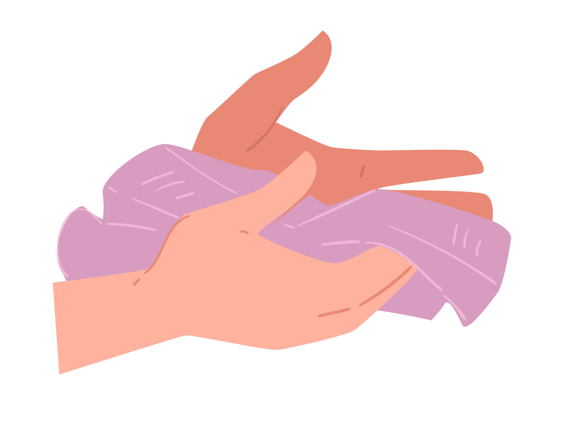 Drying Hands With Towel Hygiene And Body Care 22908561 Vector Art At 