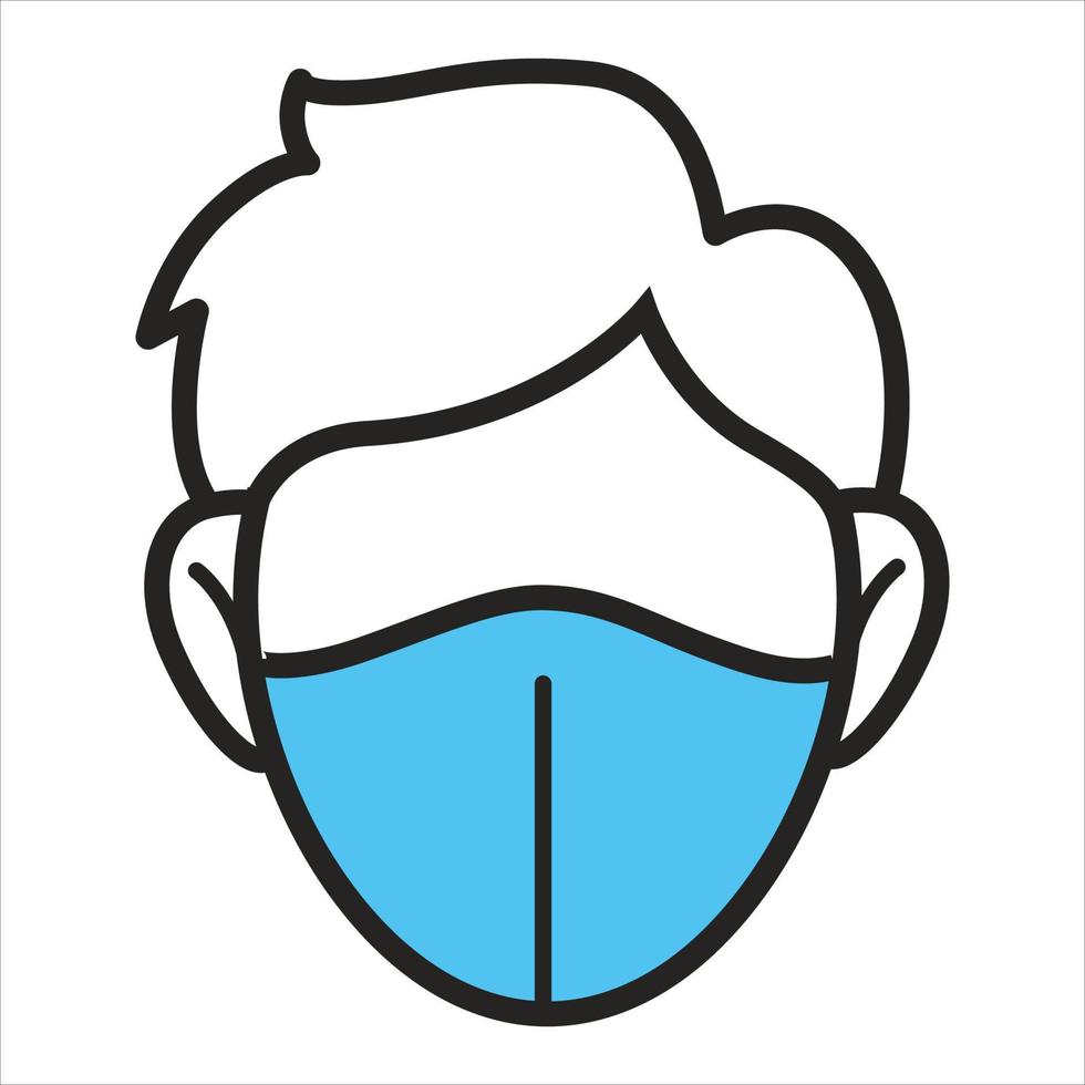 Medical mask, wearing respirator for protection and health vector