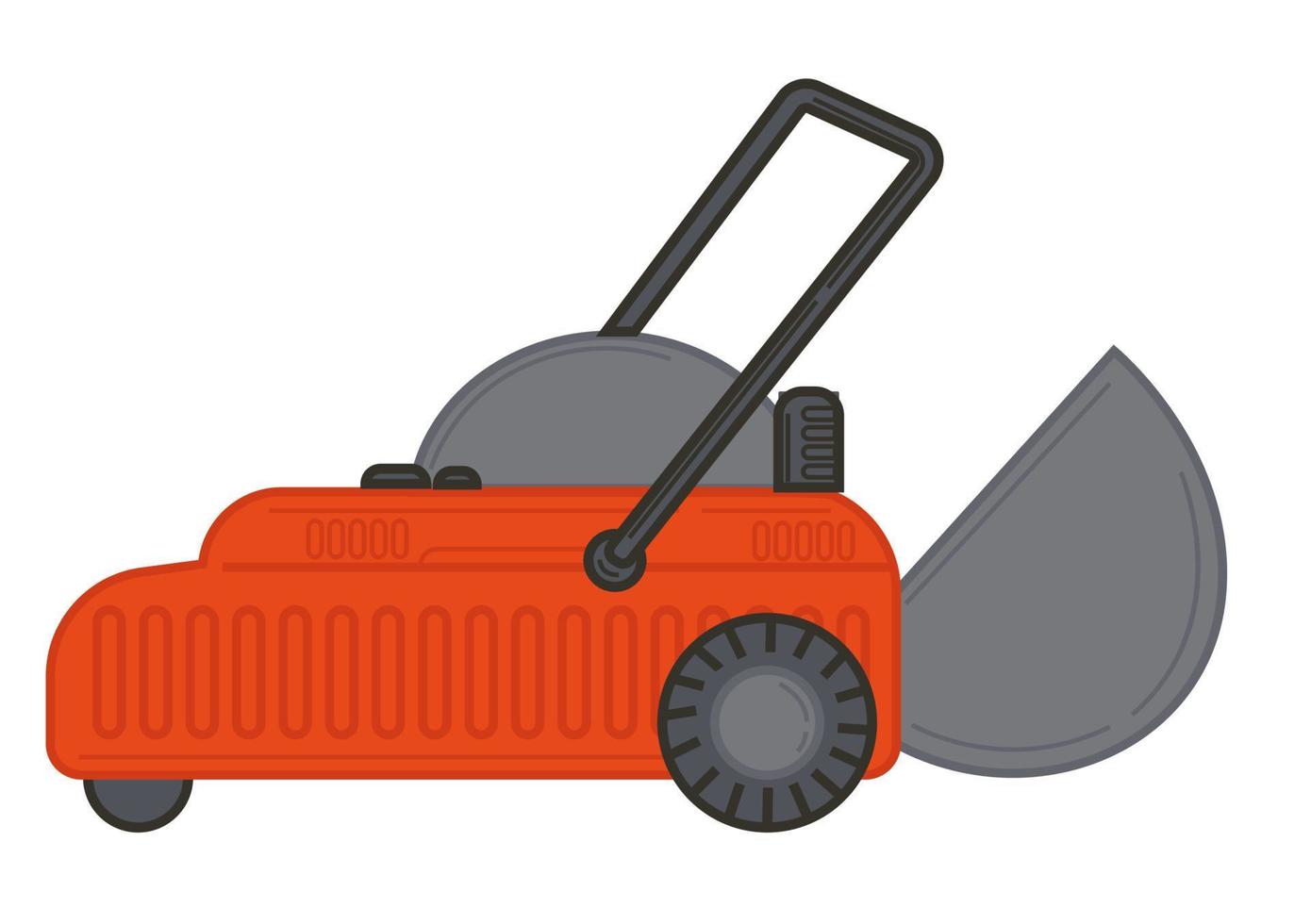 Lawnmower for cutting glass on lawn, household chores vector