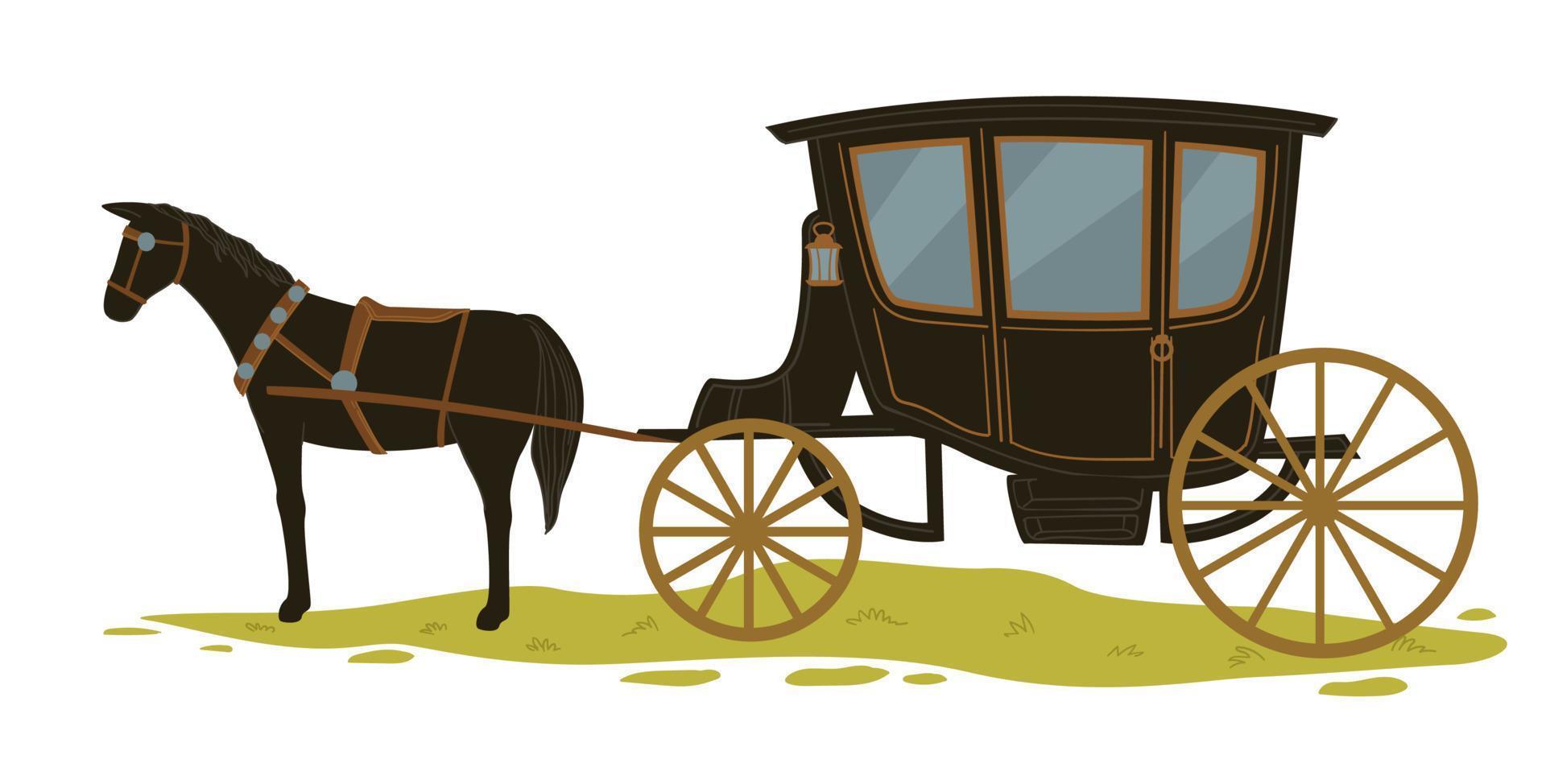 equino transporte en medieval ciudad o pueblo vector