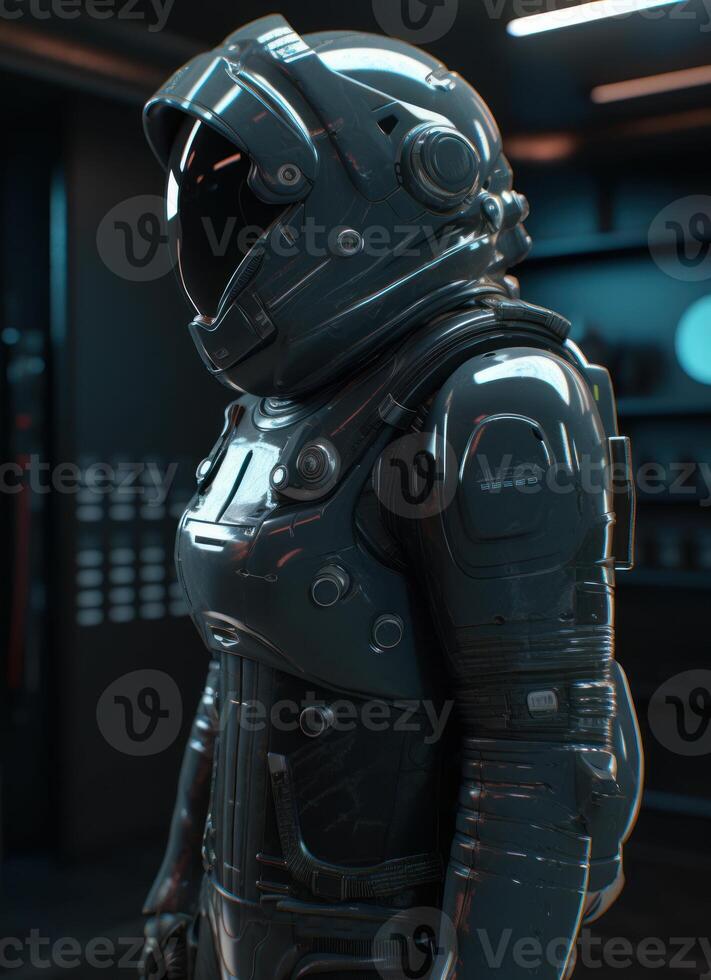 3D model of spacesuit in the space station photo
