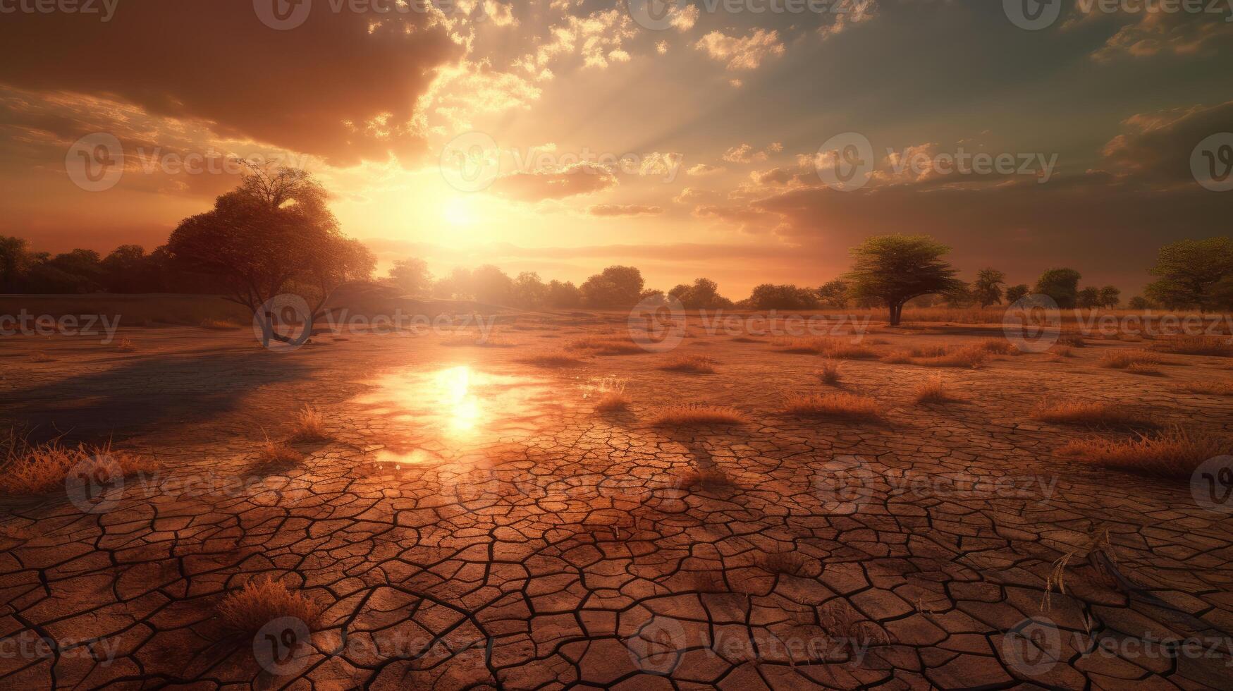 tierra con seco y agrietado suelo. desierto,mundial calentamiento fondo.conceptual imagen de clima cambiar. generativo ai. foto