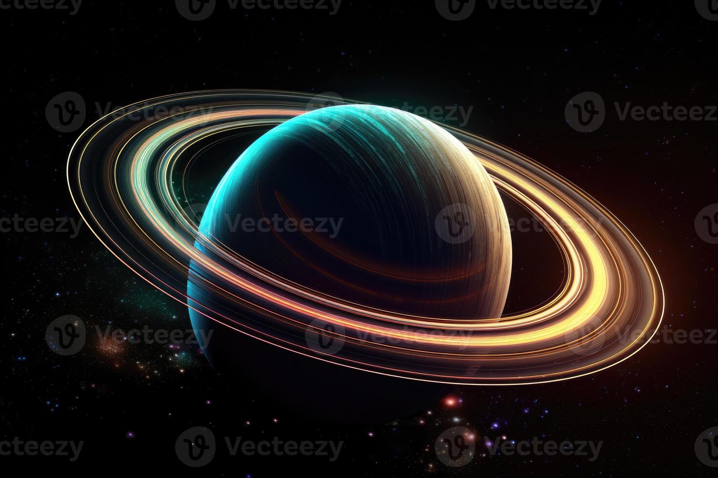 close up Space scene with planets, stars and galaxies. Space galaxy background with planet and asteroids. . photo