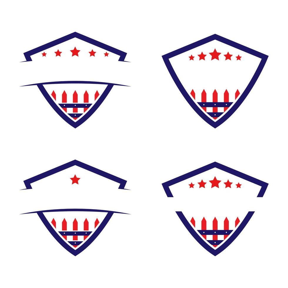 Fence and Shield Logo vector