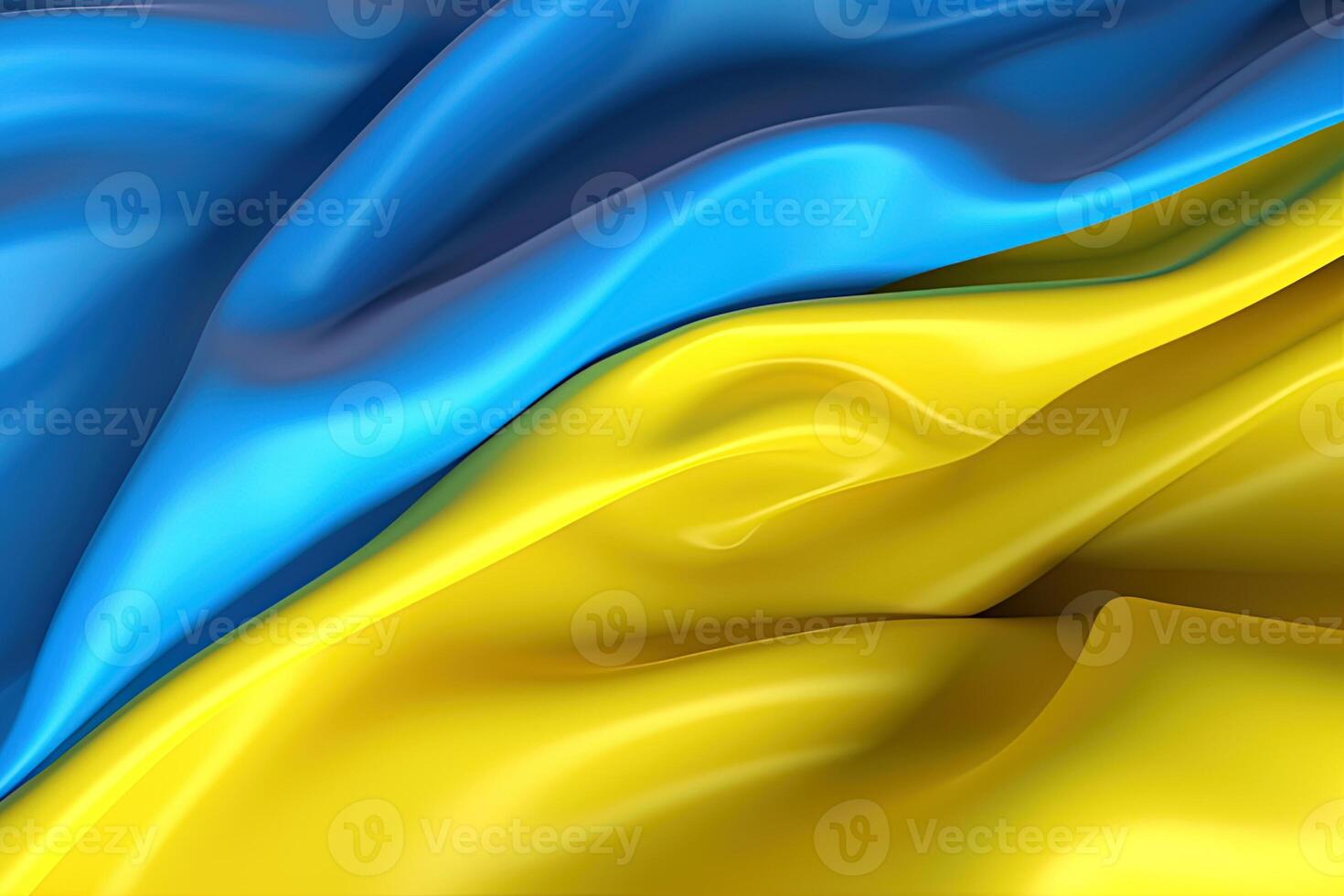 Blue and yellow background, waving the national flag of Ukrainian, waved highly detailed close-up. photo