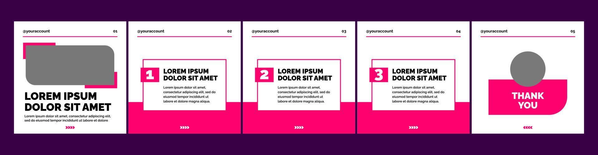 carousel or microblog template layout for social media posts. square banner template for content vector