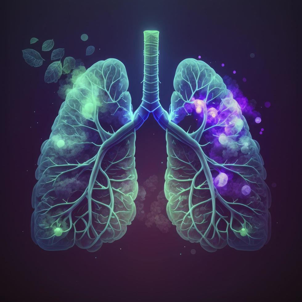 Human lungs Medical and health care conceptual illustration, 3d render, Generate Ai photo