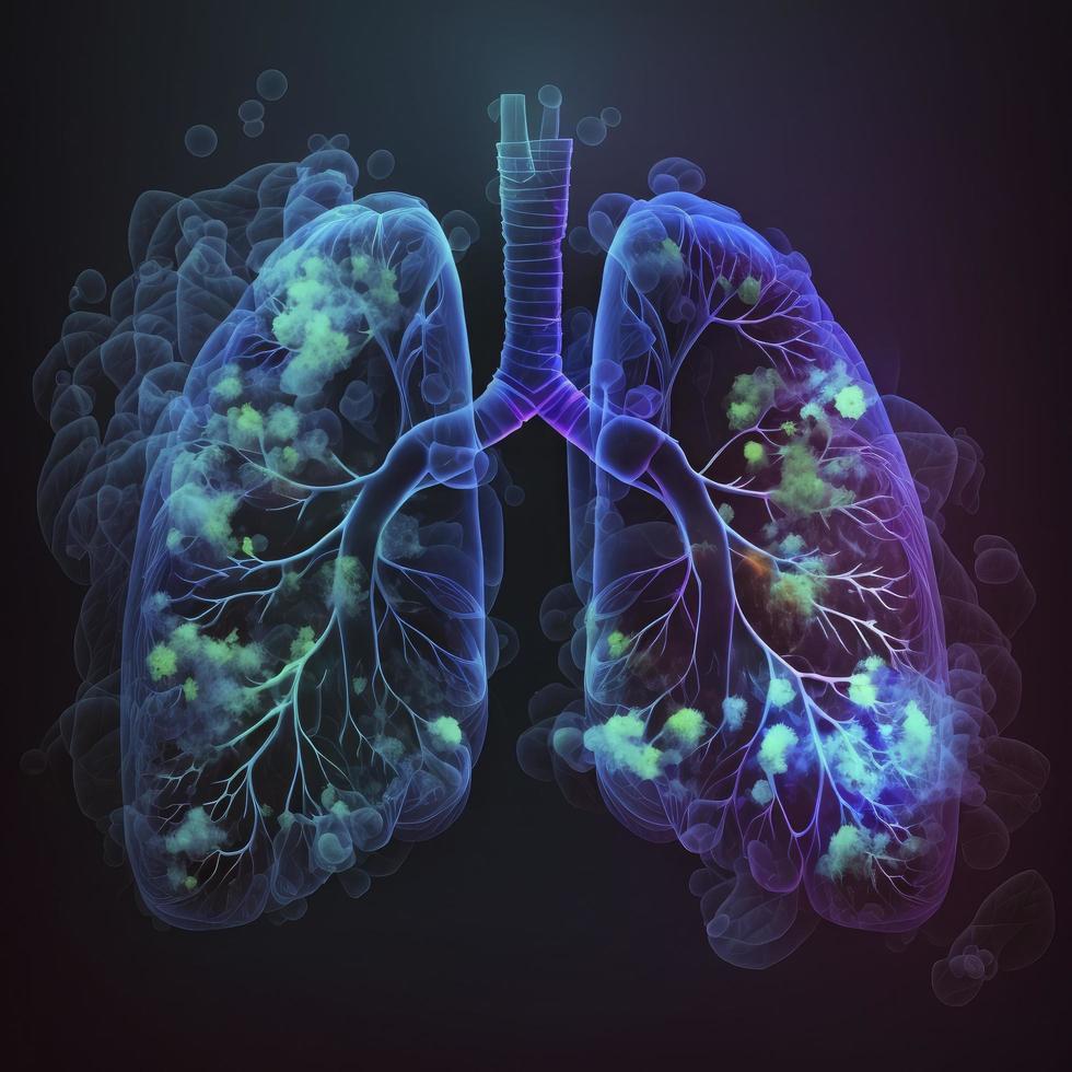 Human lungs Medical and health care conceptual illustration, 3d render, Generate Ai photo