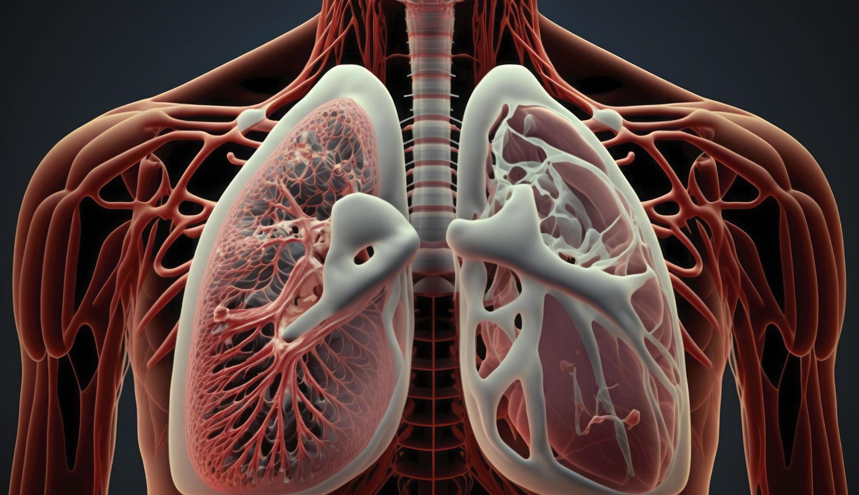 3d rendered medically accurate illustration of lung cancer, Lung cancer diagnosis and Human lungs disease. Lung Cancer or Pneumonia, Anatomy, healthcare or medicine concept , Generate Ai photo